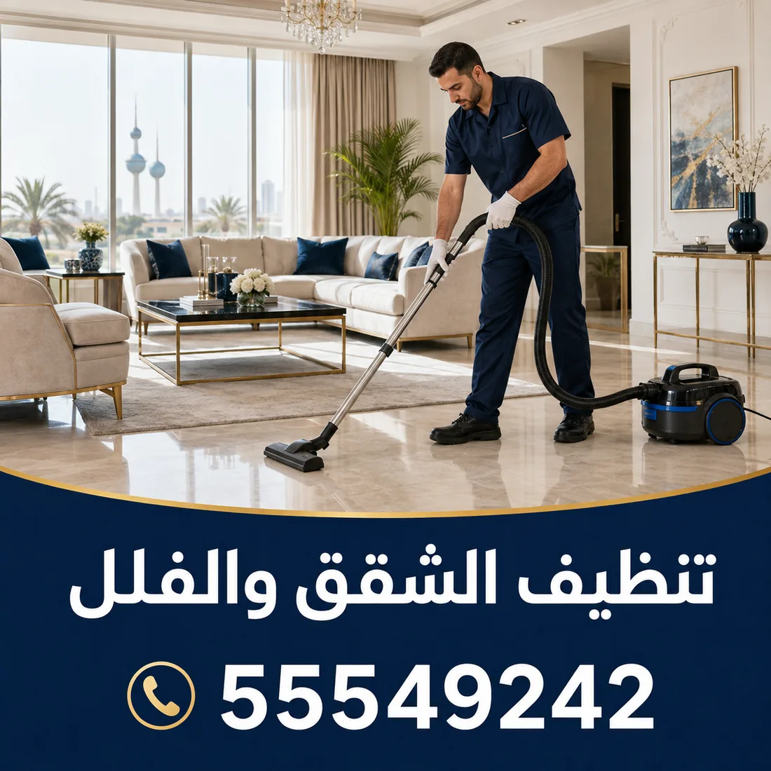 تنظيف شقة في الكويت — أرضيات ومفروشات
