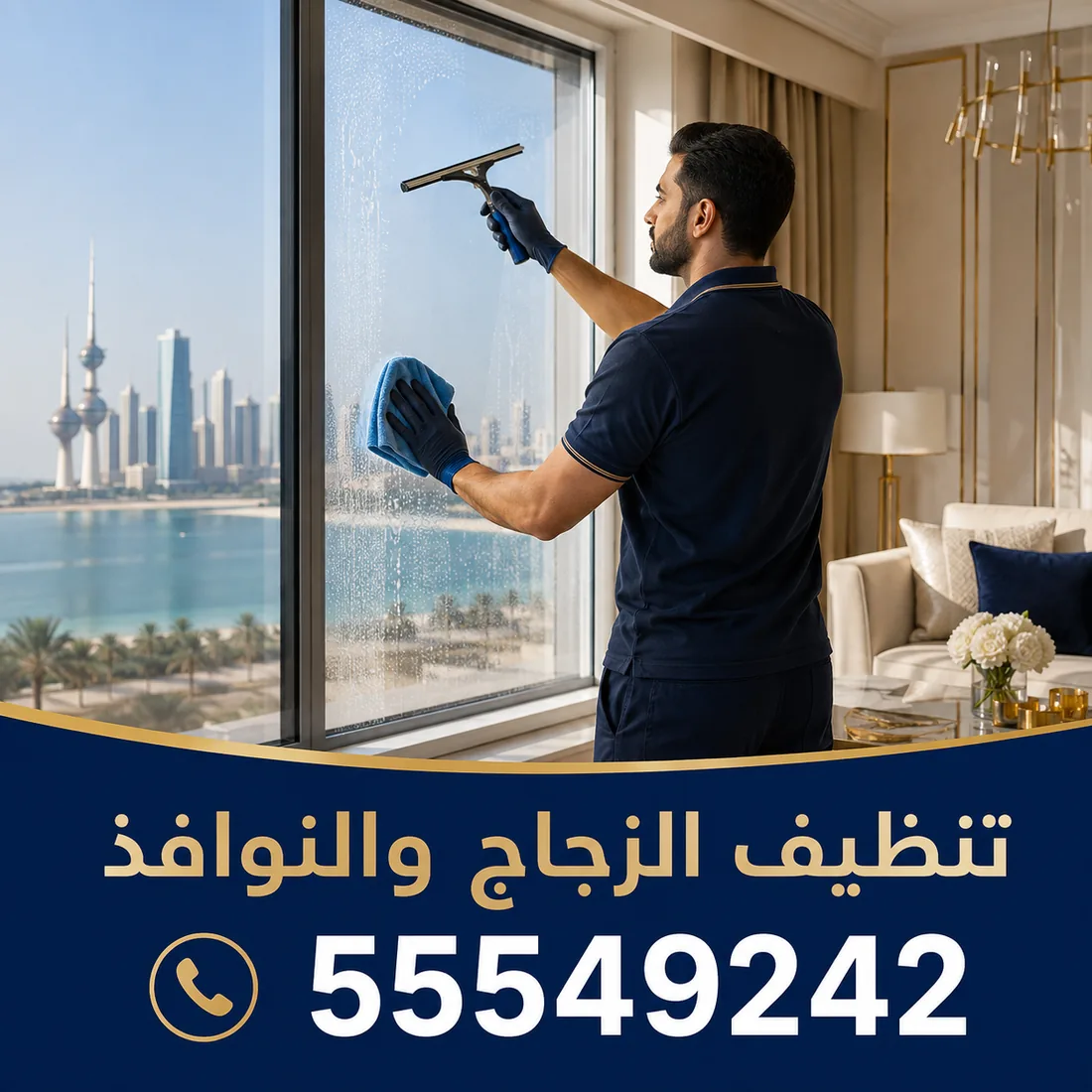 تنظيف الزجاج والنوافذ من الداخل